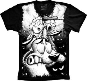 Camiseta Estilosa Fullprint  Coragem o Cão Covarde S-101
