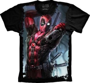 Camiseta Estilosa Fullprint Dead Pool S-112