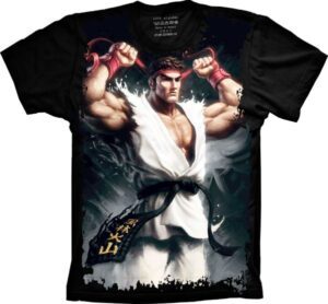Camiseta Estilosa Fullprint Street Fighter Ryu S-130