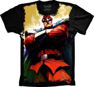 Camiseta Estilosa Fullprint Street Fighter M. Bison S-131
