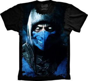 Camiseta Estilosa Fullprint Mortal Kombat Sub Zero S-135