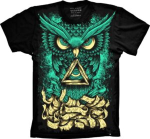 Camiseta Estilosa Fullprint Owl Coruja Trance S-156