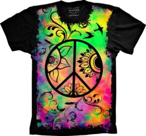 Camiseta Estilosa Fullprint  P.L.U.R S-159