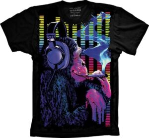 Camiseta Estilosa Fullprint   Monkey Smoking S-162
