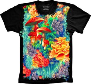 Camiseta Estilosa Fullprint Cogumelos S-164