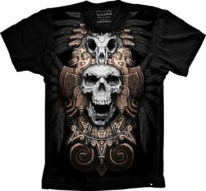 Camiseta Estilosa Fullprint Skull Caveira Indian S-165