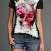 Camiseta Estilosa Fullprint Skull Caveira Roses S-174 - Image 3