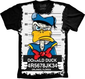Camiseta Estilosa Fullprint Pato Donald Thug Life S-185