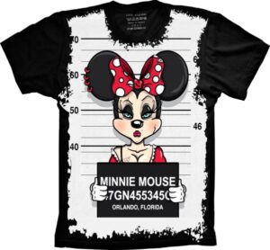 Camiseta Estilosa Fullprint Minnie Mouse Thug Life S-189