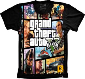 Camiseta Estilosa Fullprint Grand Theft Auto - GTA V S-20