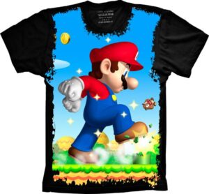 Camiseta Estilosa Fullprint Mario Bros S-23