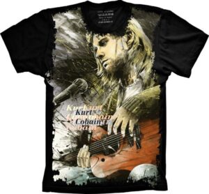 Camiseta Estilosa Fullprint Nirvana Kurt Cobain S-31