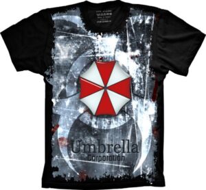 Camiseta Estilosa Fullprint Resident Evil Umbrella S-84
