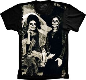 Camiseta Estilosa Fullprint Skull Caveira Mulheres S-201