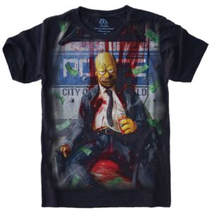 Camiseta Estilosa Fullprint Homer ThugLife S-316