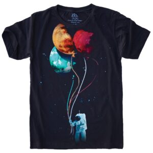 Camiseta Estilosa Fullprint Astronauta com Balões S-392