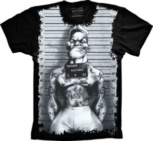 Camiseta Estilosa Fullprint  Popeye Mugshot S-215