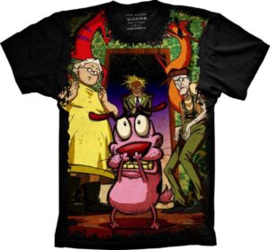 Camiseta Estilosa Fullprint Coragem o Cao Covarde S-226