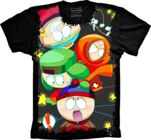 Camiseta Estilosa Fullprint South Park Turma S-228