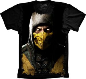Camiseta Estilosa Fullprint Mortal Kombat Scorpion S-242