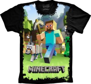 Camiseta Estilosa Fullprint Minecraft S-243