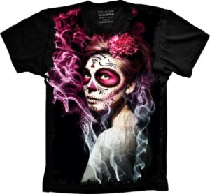 Camiseta Estilosa Fullprint Caveira Mexicana S-257