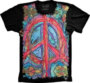 Camiseta Estilosa Fullprint Paz PLUR Amor S-274