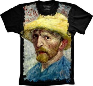 Camiseta Estilosa Fullprint  Van Gogh Chapeu de Palha S-285