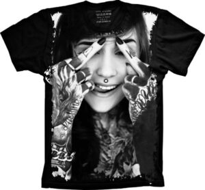 Camiseta Estilosa Fullprint Bad Girl S-288