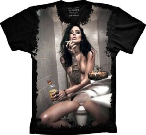 Camiseta Estilosa Fullprint Smoking Womam S-292
