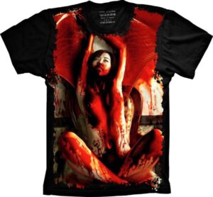 Camiseta Estilosa Fullprint Mulher Sangue S-298