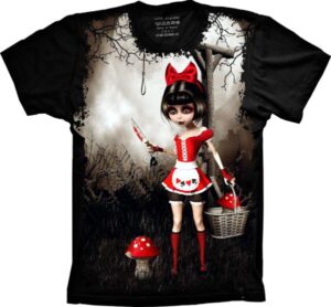 Camiseta Estilosa Fullprint Menina Gotica S-302