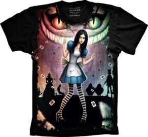 Camiseta Estilosa Fullprint Alice no Pais das Maravilhas S-305