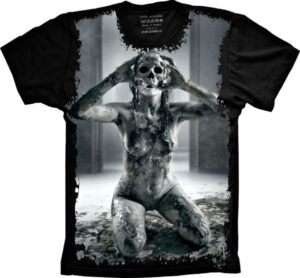 Camiseta Estilosa Fullprint Skull Womam S-308