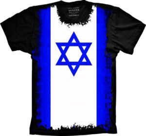 Camiseta Estilosa Fullprint Bandeira de Israel S-312