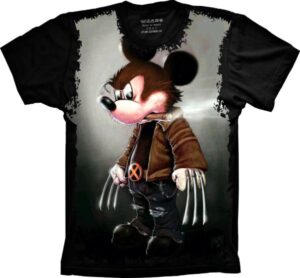 Camiseta Estilosa Fullprint Mickey Wolverine S-317