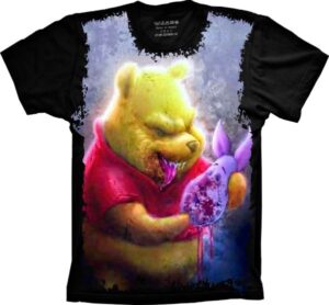 Camiseta Estilosa Fullprint Ursinho Pooh Zumbi S-318