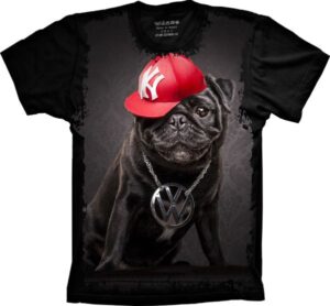 Camiseta Estilosa Fullprint Pug Raper S-328