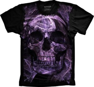 Camiseta Estilosa Fullprint Caveira Psy S-334
