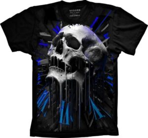 Camiseta Estilosa Fullprint Caveira S-338