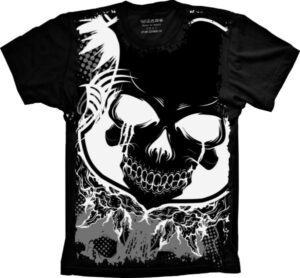 Camiseta Estilosa Fullprint Caveira S-339