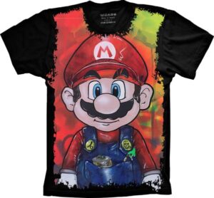 Camiseta Estilosa Fullprint Super Mario Bross S-352