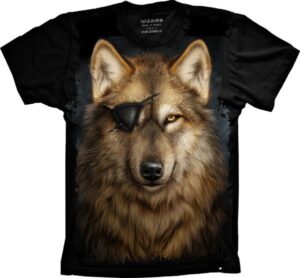 Camiseta Estilosa Fullprint Lobo Pirata S-356