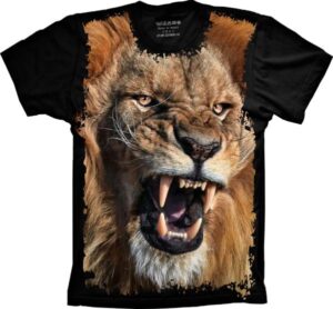 Camiseta Estilosa Fullprint Leao Rugindo S-357