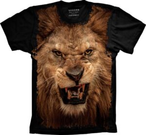 Camiseta Estilosa Fullprint Leao S-359