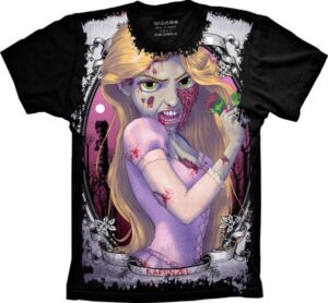 Camiseta Estilosa Fullprint Rapunzel Zumbi S-368