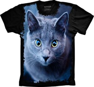 Camiseta Estilosa Fullprint Gato S-369