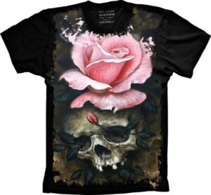 Camiseta Estilosa Fullprint Caveira S-372