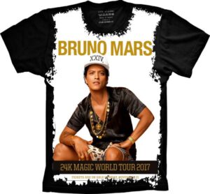 Camiseta Estilosa Fullprint Bruno Mars S-398
