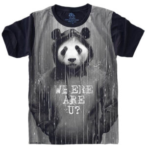 Camiseta Estilosa Fullprint Panda na Chuva S-434